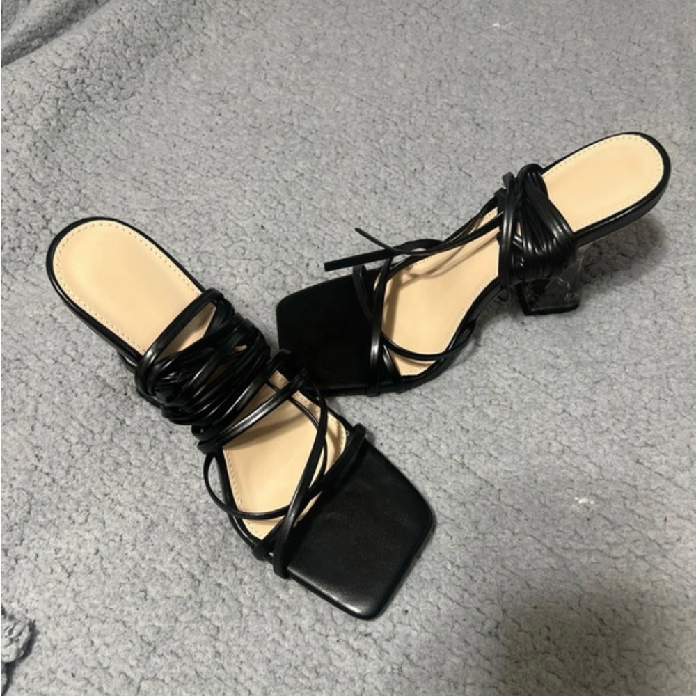 Chic Black Strappy Heels for Women